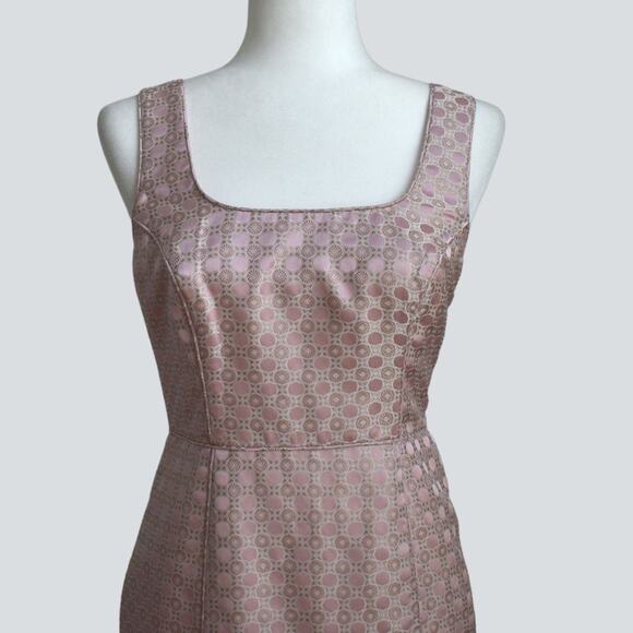 BANANA REPUBLIC Women's Pink Metallic Monogram Drop Waist Dress Size 2 - Picture 5 of 8
